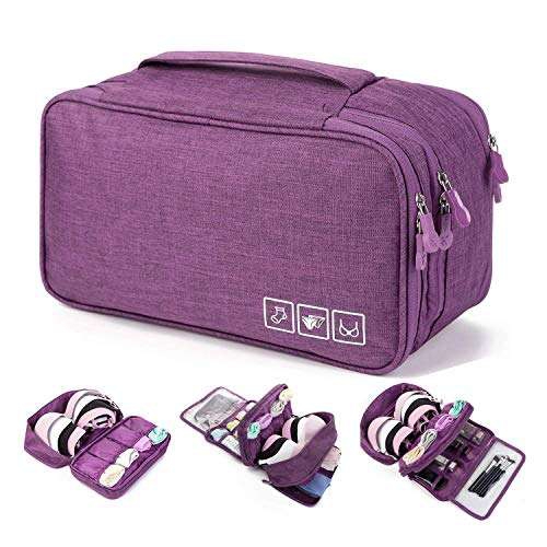 Amazon: Organizador de Ropa de Viaje Bolsa - Ropa Interior Bolsas de Almacenamiento de Sujetadores, para Ropa Interior, Calcetines púrpura 
