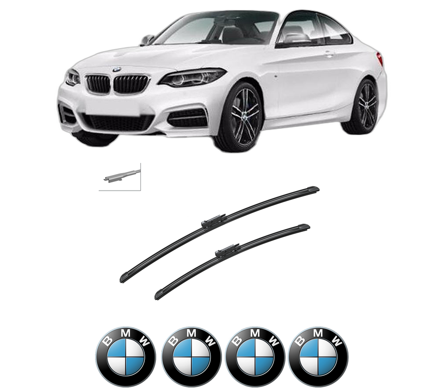 Set stergatoare auto BMW Seria 2 Coupe (G42, G87) din 2021-2024, pentru parbriz auto, 2 bucati, Bosch Aerotwin, din cauciuc siliconat rezistent, 4 Stickere Auto BMW Seria