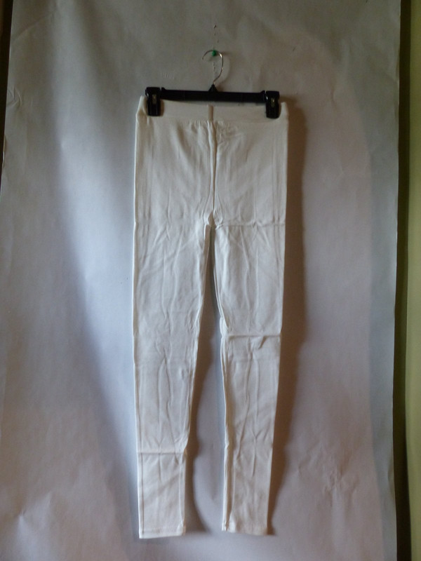 FANCY WOMENS COMFORTABLE WHITE RONDE COTTON LEGGINGS ONE SIZE FITS ALL
