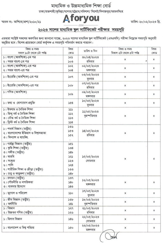 SSC Routine 2023