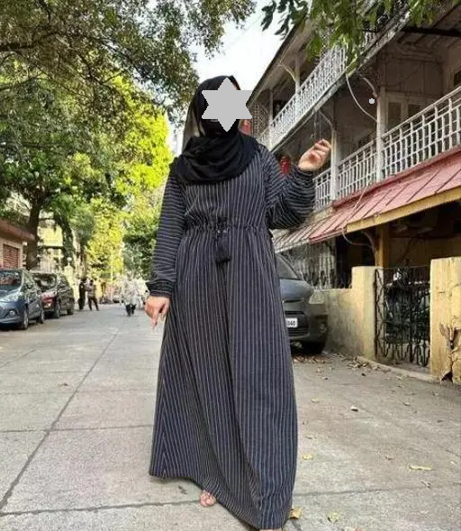 Fancy Muslim Wear Abaya Burqa Patti Dori Naqab (WITHOUT SHAWL) Color2 (R227)