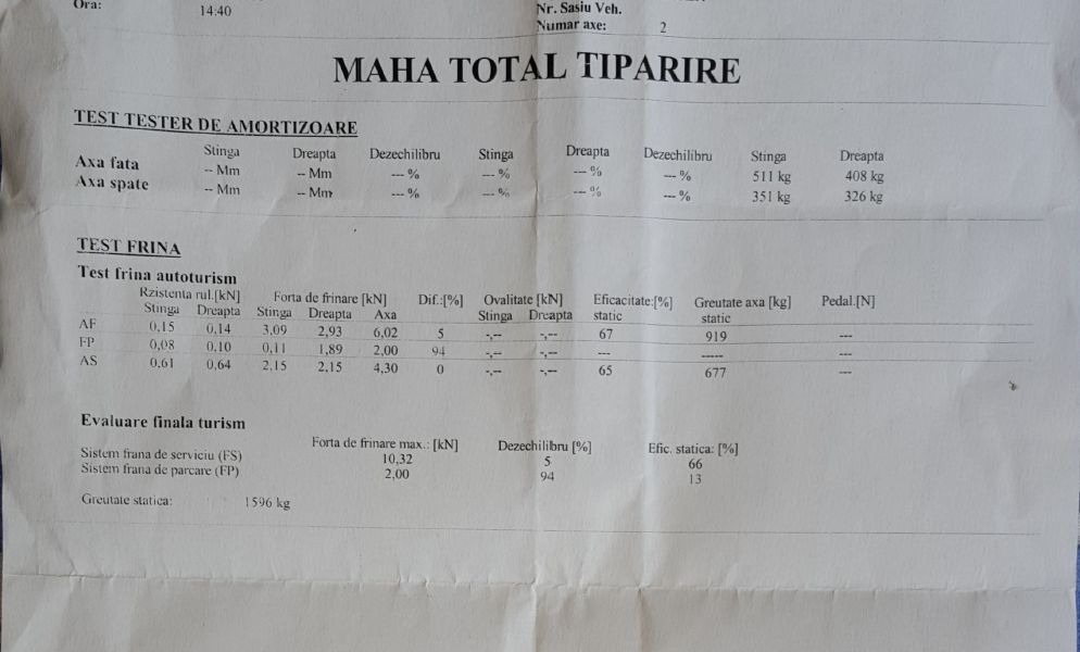 test frane altea xl