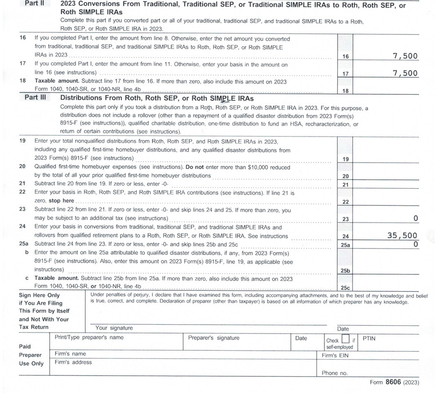 Form 8606 question - is the form filled out correctly? - Bogleheads.org