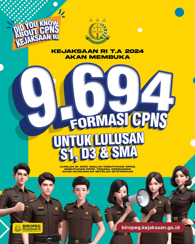 Pengumuman CPNS 2024 di Kejaksaan RI.
