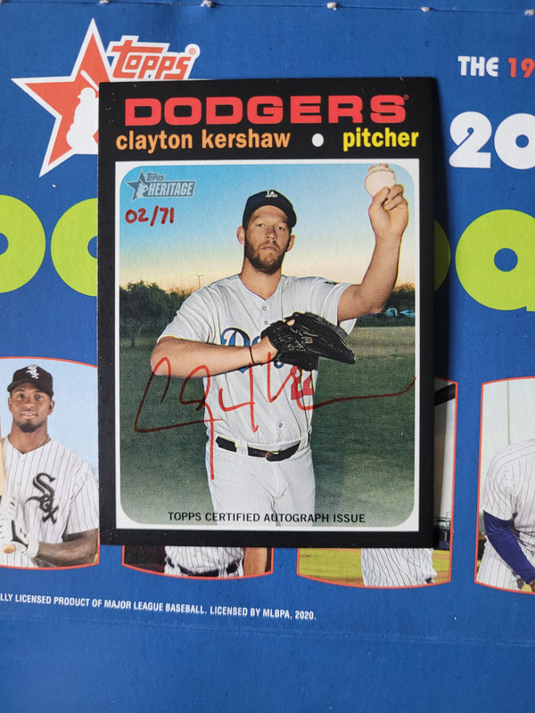 2020 Topps Heritage High Number Real One Autographs Special Edition Clayton Kershaw 2-71-1
