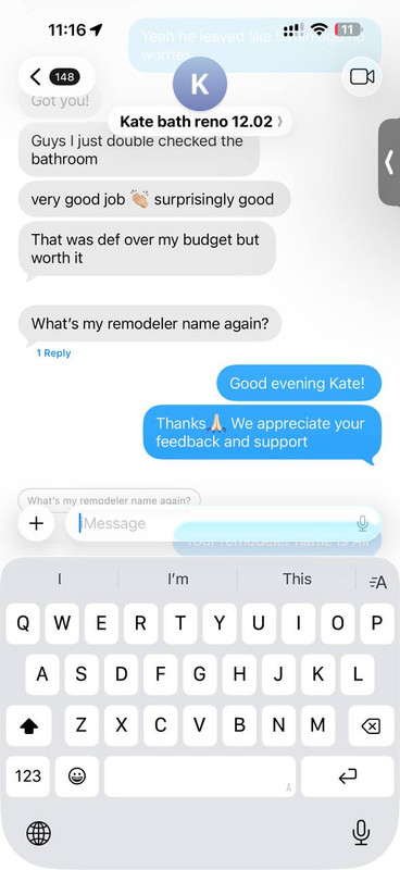 Client message screenshot