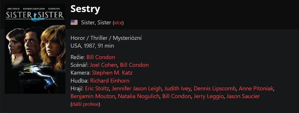 Sestry / Sister, Sister (1987)