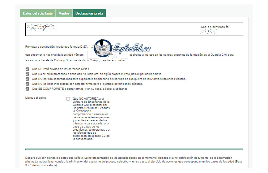 declaracion jurada guardiacivil 