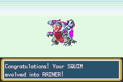 The pokemon evolution screen.