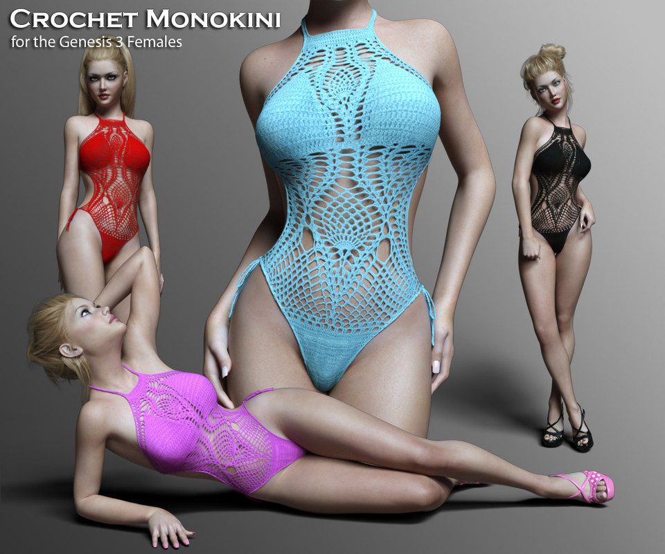 Crochet Monokini for Genesis 3 Female