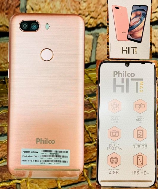 Smartphone Philco PCS02SG Hit Max 128GB – 4G 4GB RAM Tela 6” Câm. Dupla + 8MP