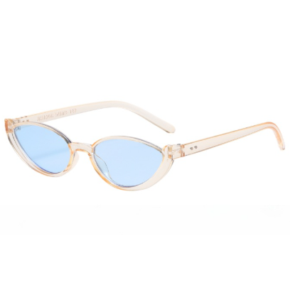 Light tea-coloured Frame With Blue Flakes 2PCS Fashionable Cat-Eye Sunglasses for Women - Retro INS Style UV Protection Shades