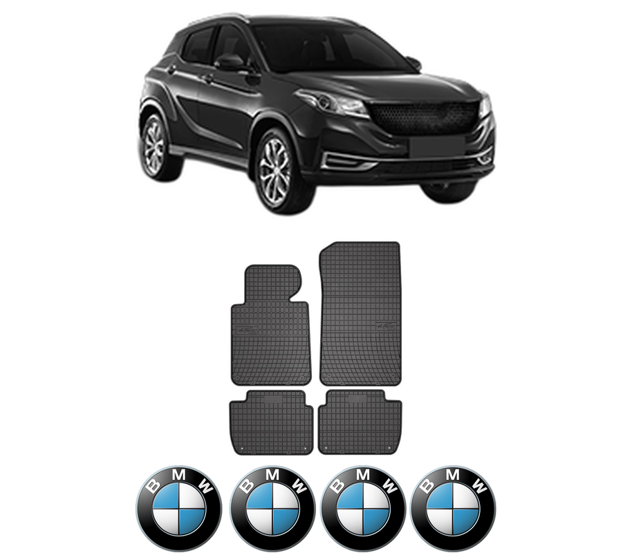 Set covorase presuri BMW Seria 3 din 1997-2022, auto, din cauciuc thermoplastic, 4 Stickere auto cu BMW Seria