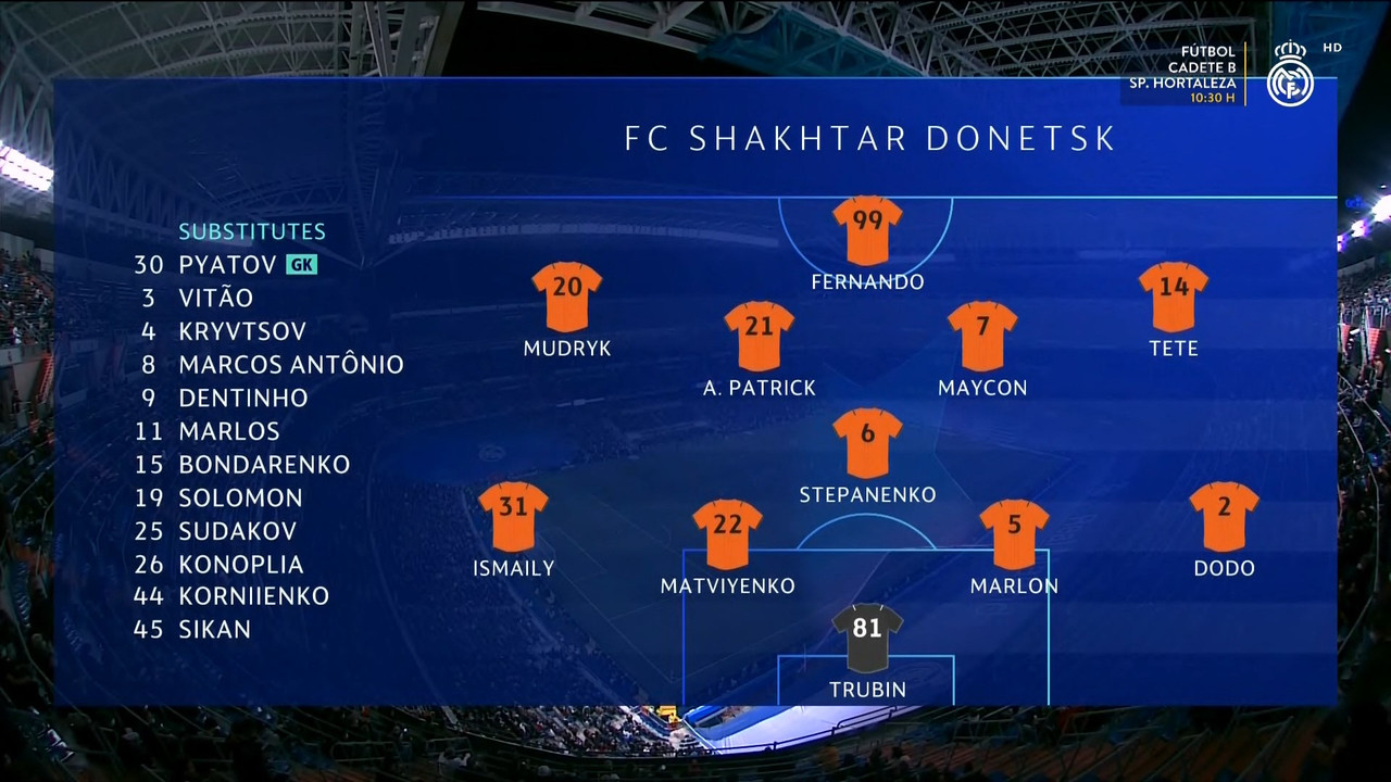 Champions League 2021/2022 - Grupo D - J4 - Real Madrid Vs. Shakthar Donetsk (1080i) (Castellano) 2