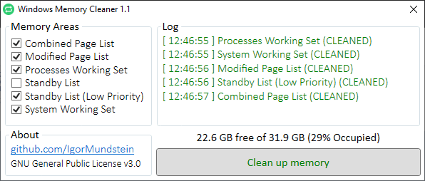 Windows Memory Cleaner 3.0.0 Windows Memory Cleaner 3.0.0