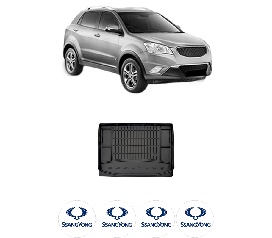 Tavita Portbagaj SSANGYONG KORANDO (CK) din 2010-2015, Protectie Portbagaj Auto, 4x Stickere auto cu SSANGYONG