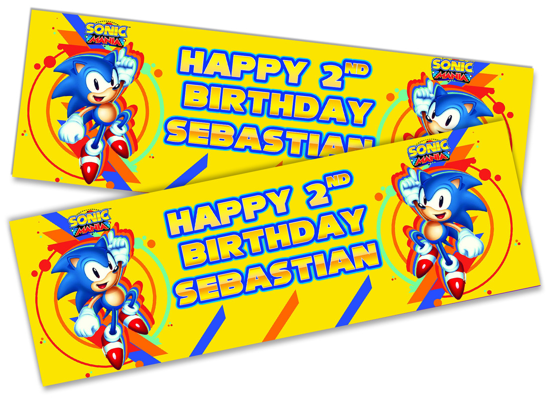 x2 Personalised Birthday Banner Super Mario Children Kids Party Decoration 12