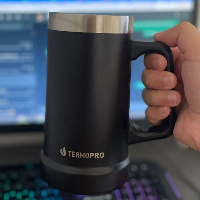 TERMOPRO Caneca Térmica para Cerveja 709ml Preto
