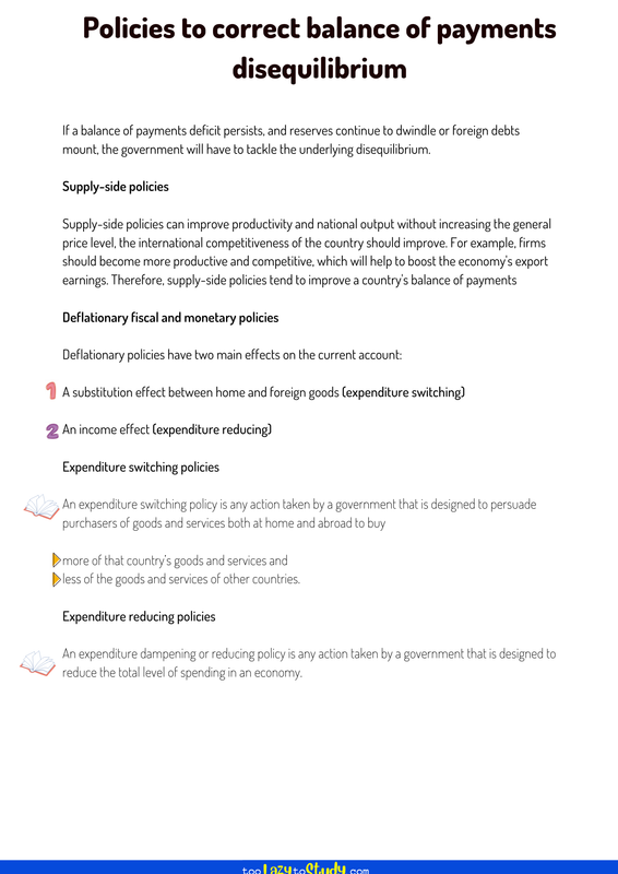 Policies to correct balance of payments disequilibrium