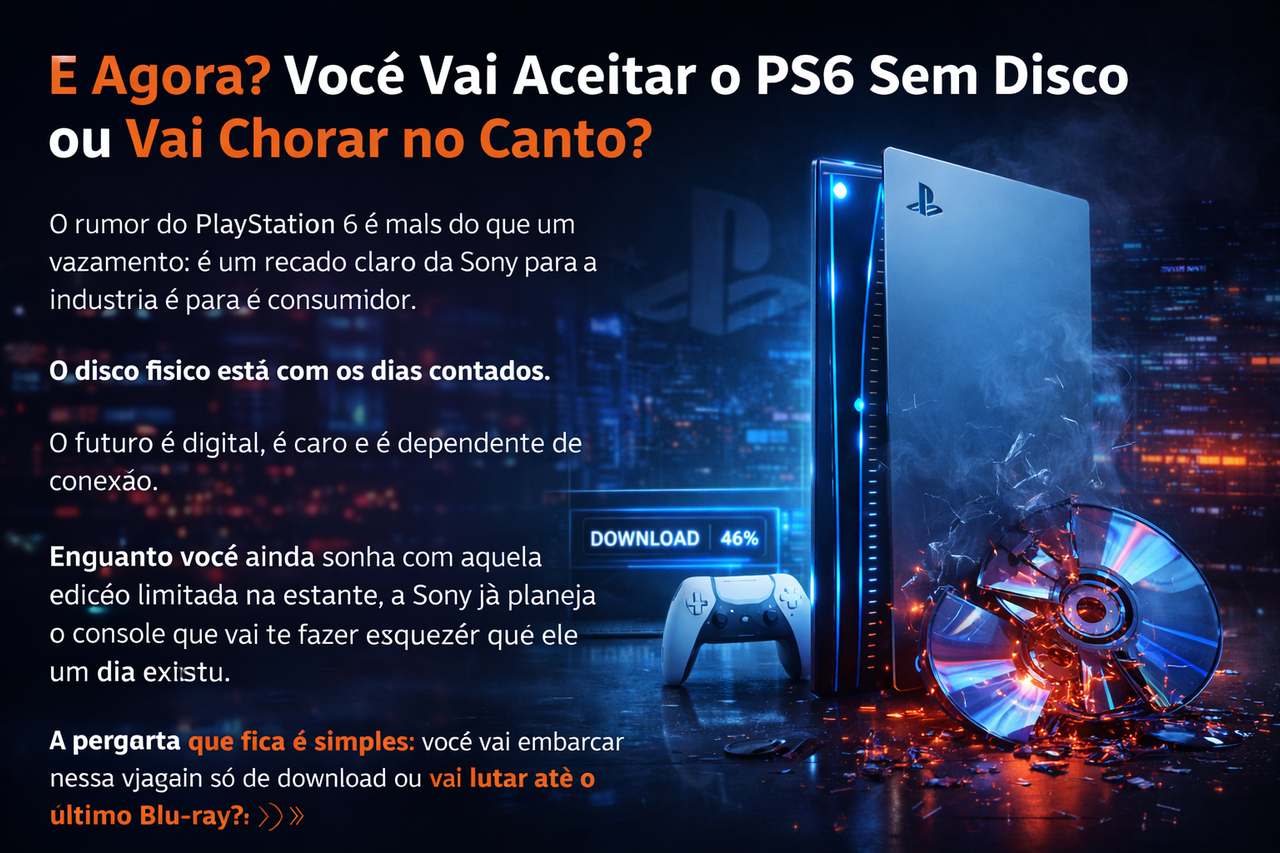 PlayStation 6: Rumor Aponta US$ 699 e Adeus Definitivo ao Disco Físico – Sony Quer que Você Viva Só de Download?