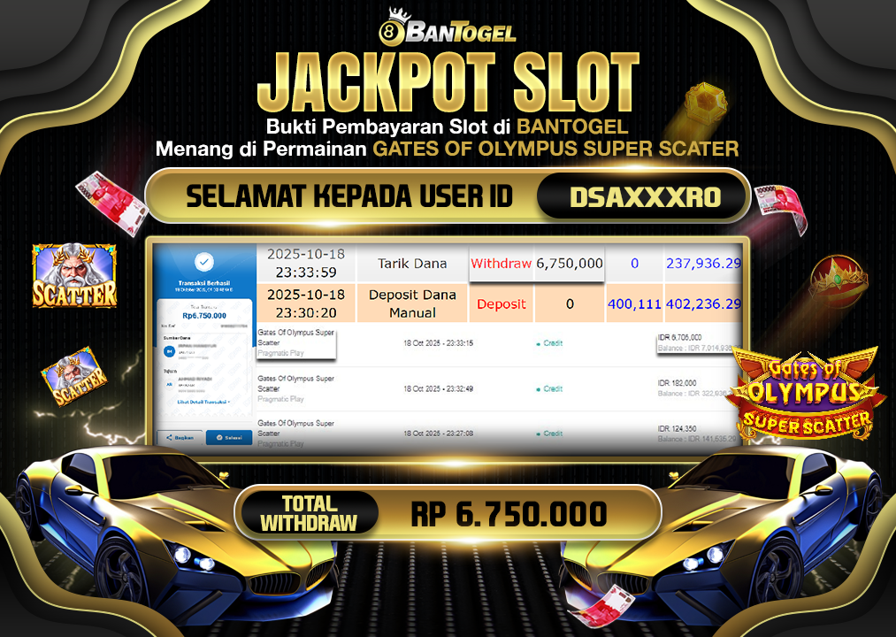 BUKTI JACKPOT LUNAS BANTOGEL