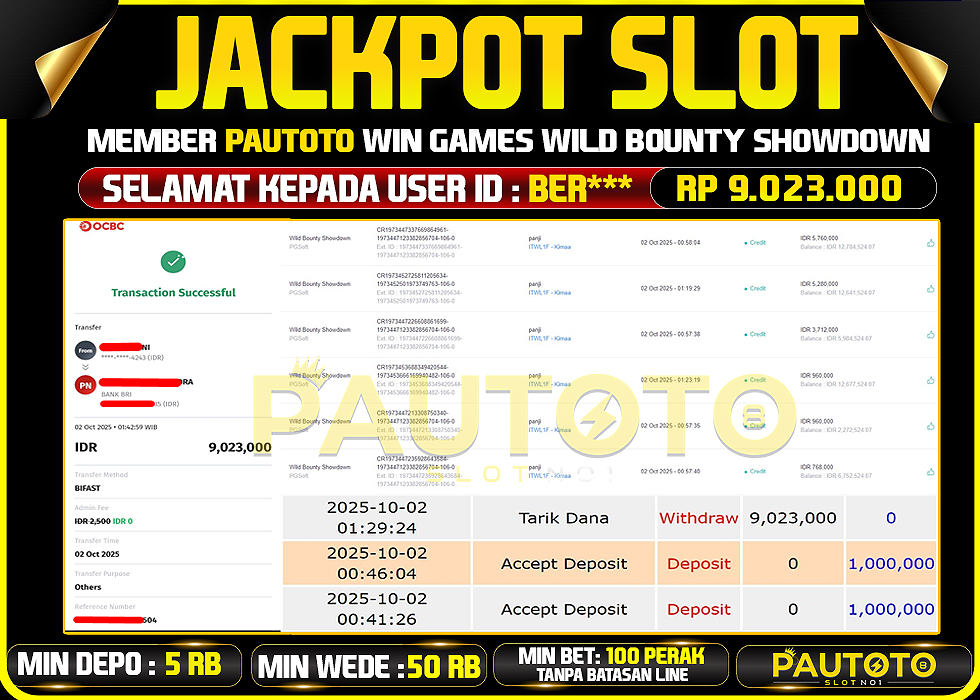 BUKTI JACKPOT LUNAS PAUTOTO