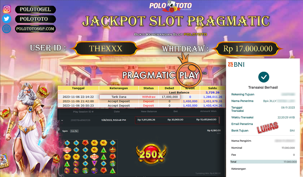 BUKTI PEMBAYARAN JACKPOT DIPOLOTOTO DIBAYAR LUNAS!!!