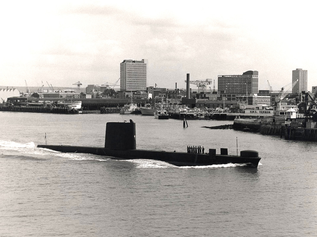 HMS Porpoise in-Portsmouth-harbour