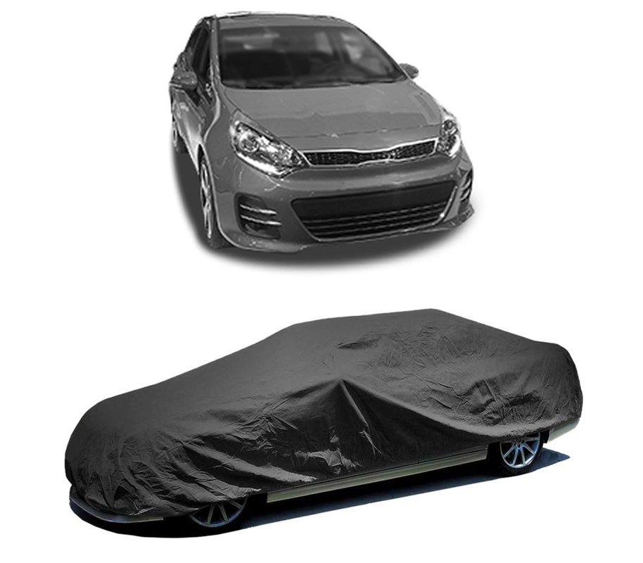Husa tip prelata auto pentru KIA RIO III Hatchback Van (UB) 2011 - 2017,culoare negru, material textil impermeabil, rezistanta la intemperii praf UV, CARPASSION Husa Protectie