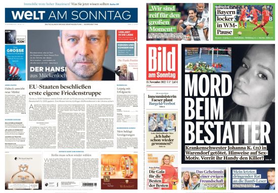 Bild und Welt am Sonntag No 46 vom 13  November 2022