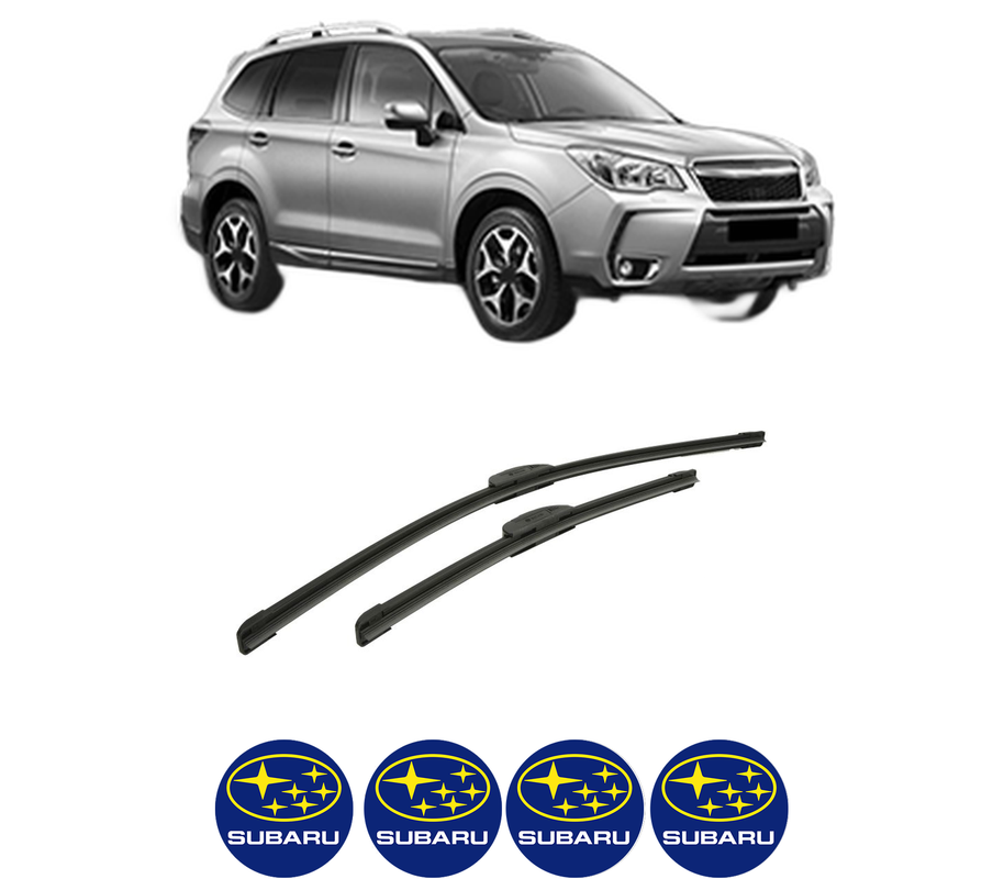 Set stergatoare auto SUBARU FORESTER (SJ_) din 2012-2013, pentru parbriz auto, 2 bucati, Bosch Aerotwin Retrofit, din cauciuc siliconat rezistent, 4 Stickere Auto SUBARU