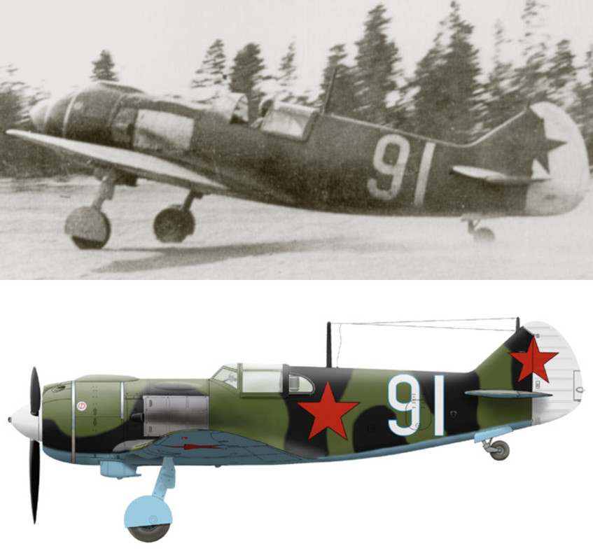 Lavochkin-La-5-3GvIAP-Silver-91-taking-off-from-Lavansaari-in-the-Gulf-of-Finland-0A