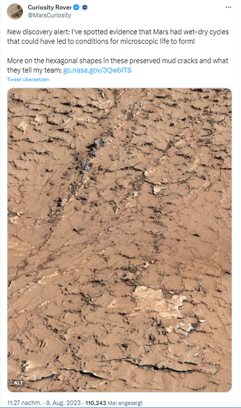 Mars-Rover Curiosity: Feucht-Trockengebiete im Schlamm konserviert Mars-Rover Curiosity: Feucht-Trockengebiete im Schlamm konserviert