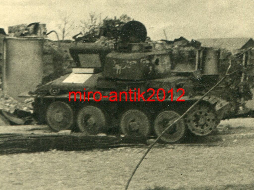 Foto, Wehrmacht, zerstörter Panzer, Panzerkampfw