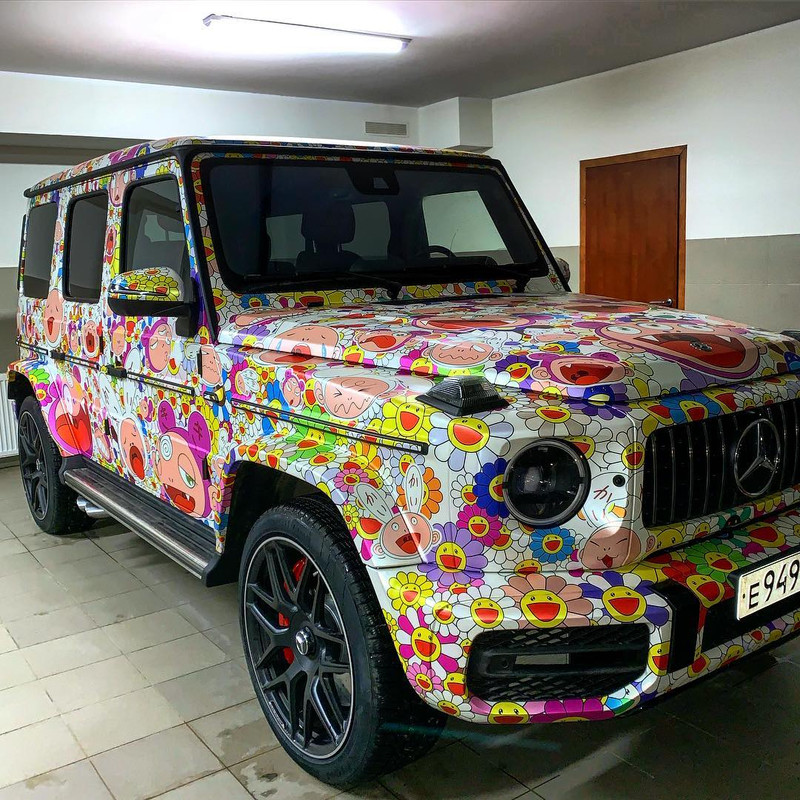 2019 Mercedes-AMG G 63 in flower cartoon wrap (5)