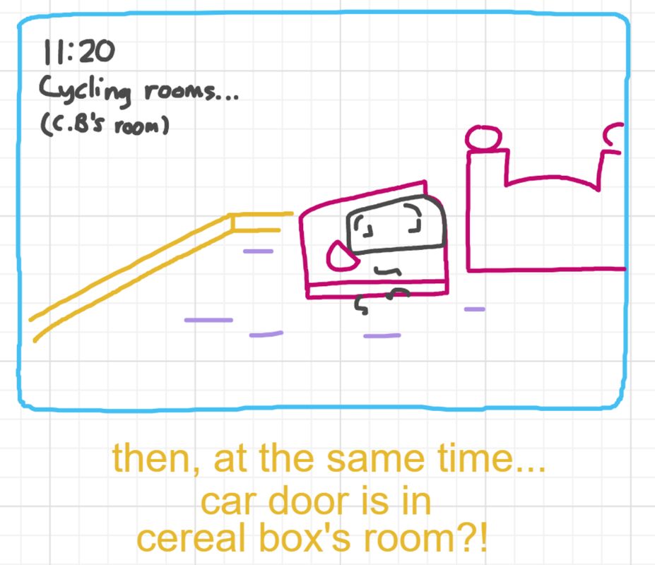 A panel from A Murder On The, episode six of the Board Boards object show by Furretwalk/WalkingFurret.