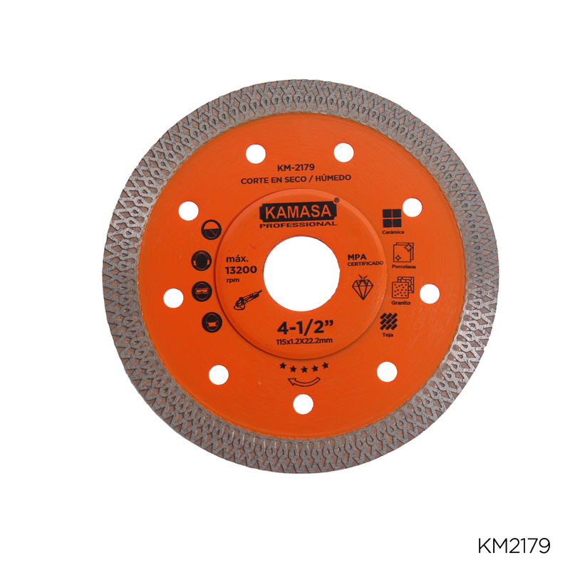 DSCO DIAMANTADO TRENZADO 4.5"(115X1.2X22.23MM) ULTRAFINO NARANJA KAMASA