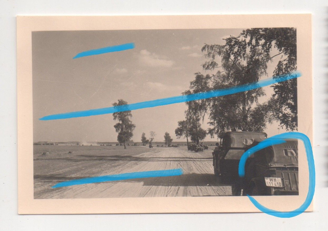 Orig foto Kübelwagen der 3.Panzer-Division Wappen Panzer Russlan