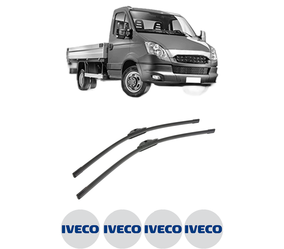 Set stergatoare auto IVECO DAILY V Platform/Chassis din 2011-2014, pentru parbriz auto, 2 bucati, Bosch Aerotwin, din cauciuc siliconat rezistent, 4 Stickere Auto IVECO