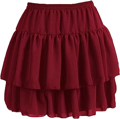 Women's Flared Short Skirts Basic Versatile Pleated Mini Skater Elastic Skirts - Picture 30 of 47