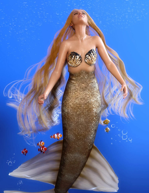 PhilW’s Mermaid Hair for Genesis 8 and 8.1 Females