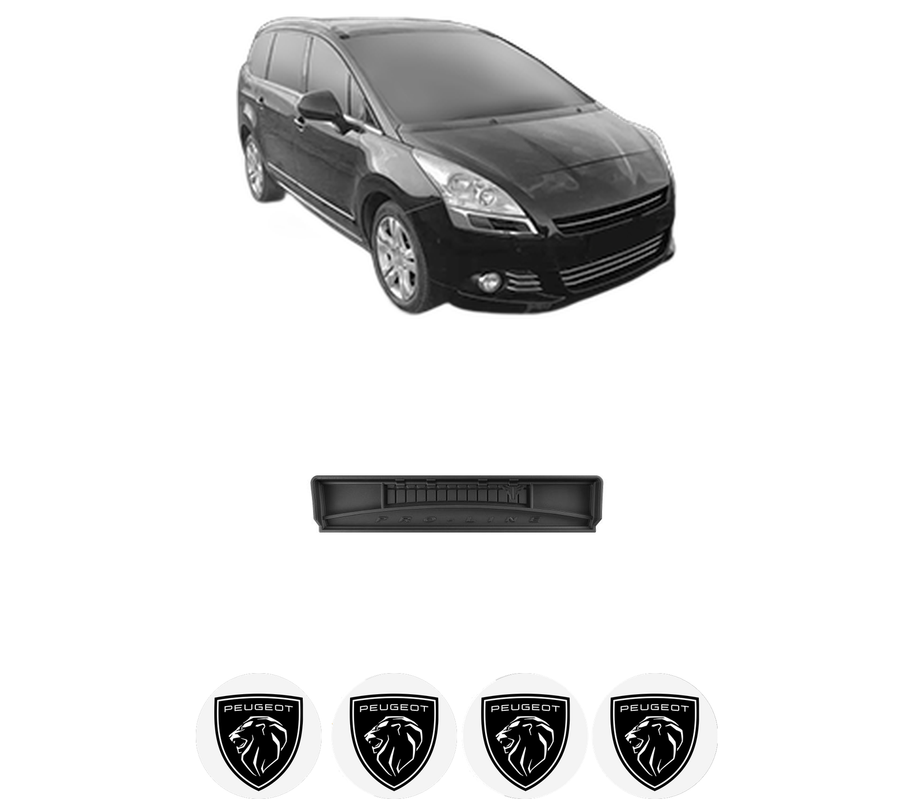 Tavita Portbagaj PEUGEOT 5008 I Van (0U_) din 2012-2017, Protectie Portbagaj Auto, 4x Stickere auto cu PEUGEOT