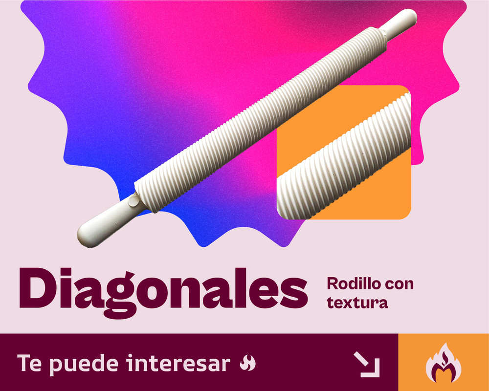 Rodillo Macizo Líneas encontradas para pasta fría o fondant y repujar