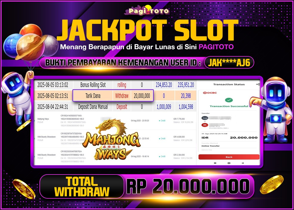 HAPPY JACKPOT MEMBER PAGITOTO SLOT MAHJONG WAYS Rp 20.000.000-, - LUNAS