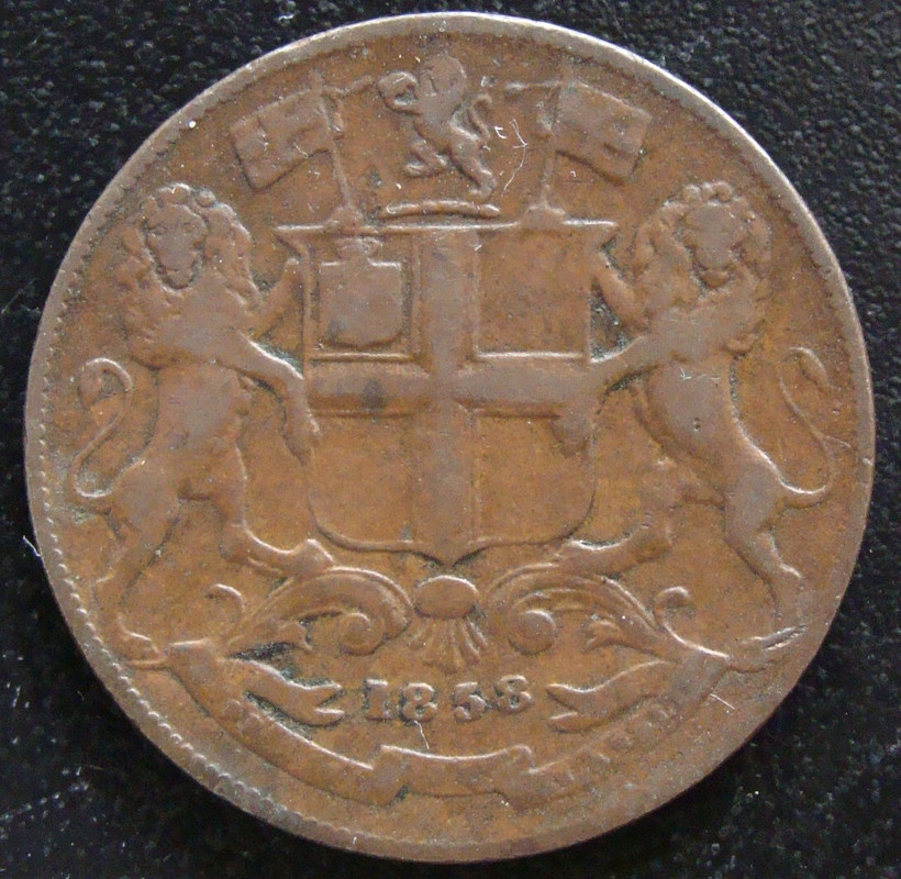 1/4 Anna. India. 1858 IND-0-25-Anna-1858-anv