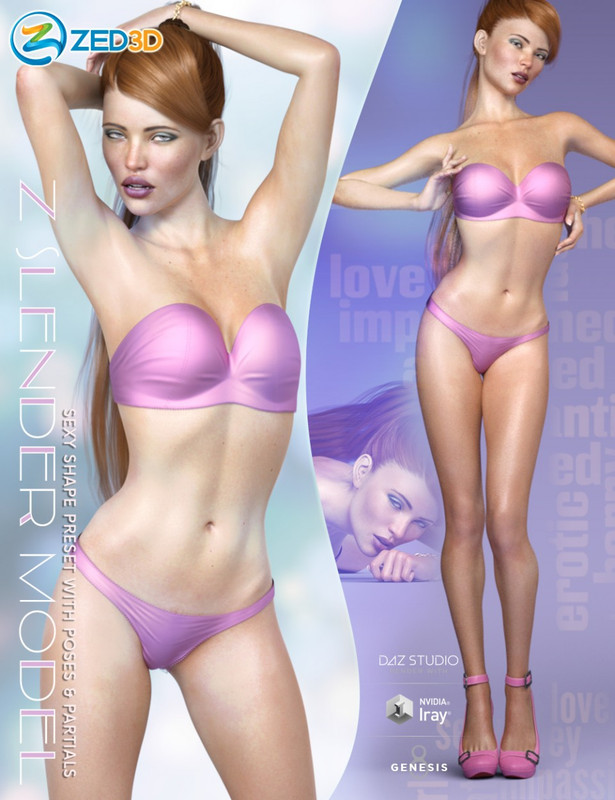 Z Slender Model Shape Preset and Poses for Genesis 8 Female 1