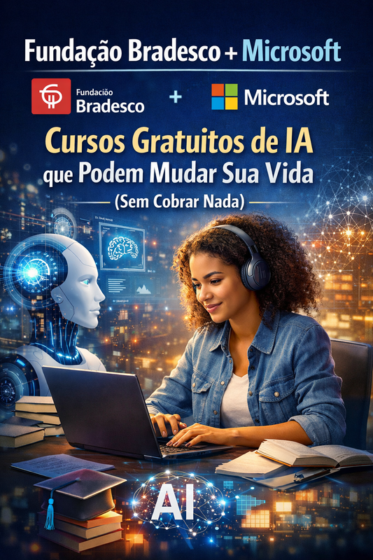 Fundação Bradesco + Microsoft: Cursos Gratuitos de IA que Podem Mudar Sua Vida (Sem Cobrar Nada)