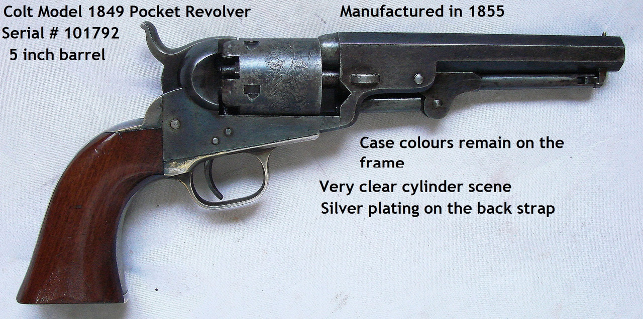 Case colors on  right frame of '49 Colt