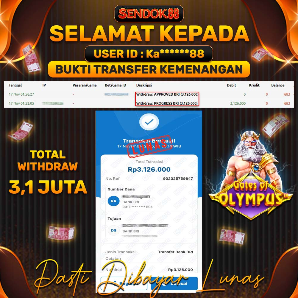 SENDOK88 JEPE! GATES OF OLYMPUS Rp 3.126.000,- LUNAS!