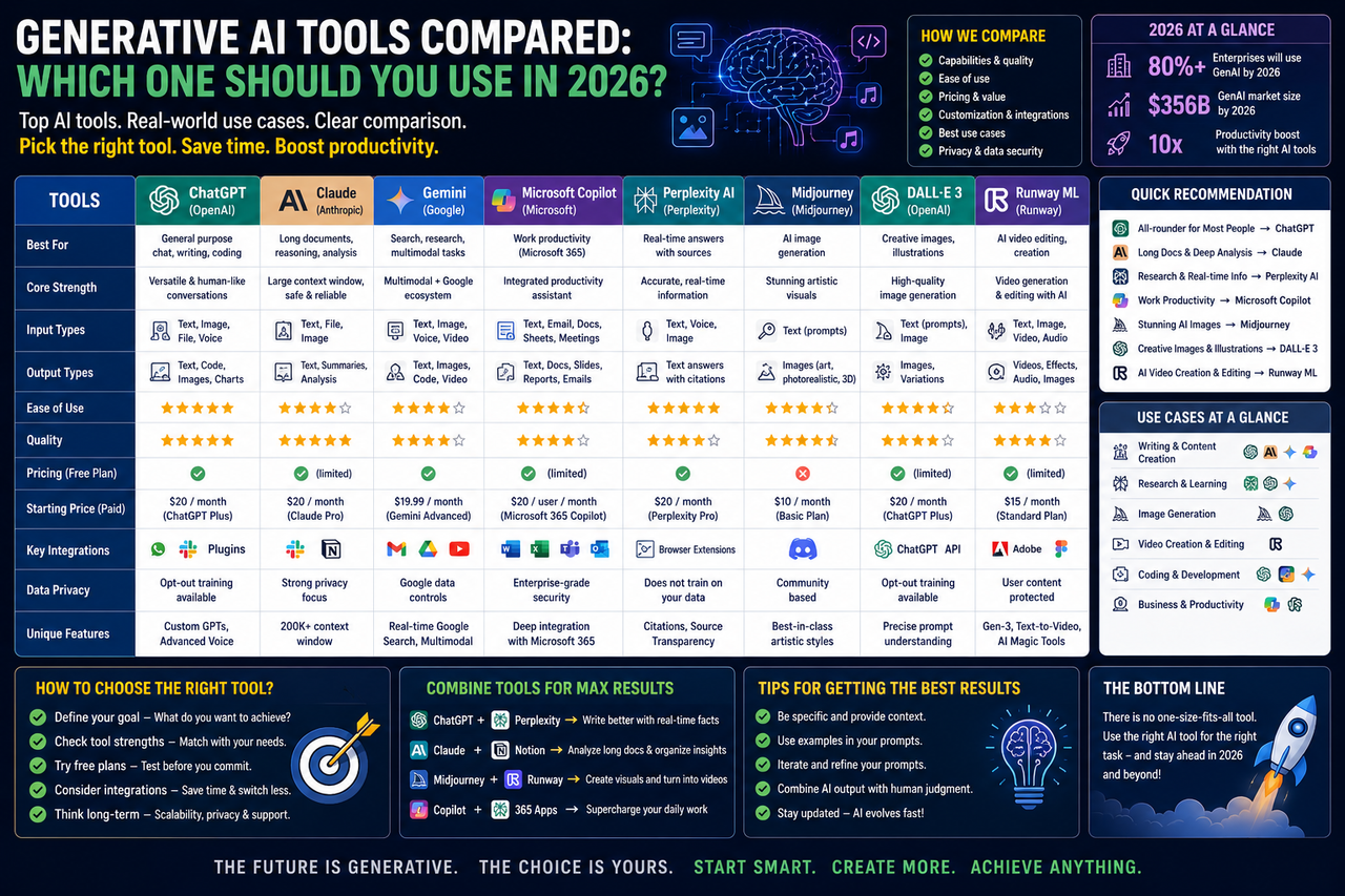 Generative AI Tools Compared: Which One Should You Use in 2026